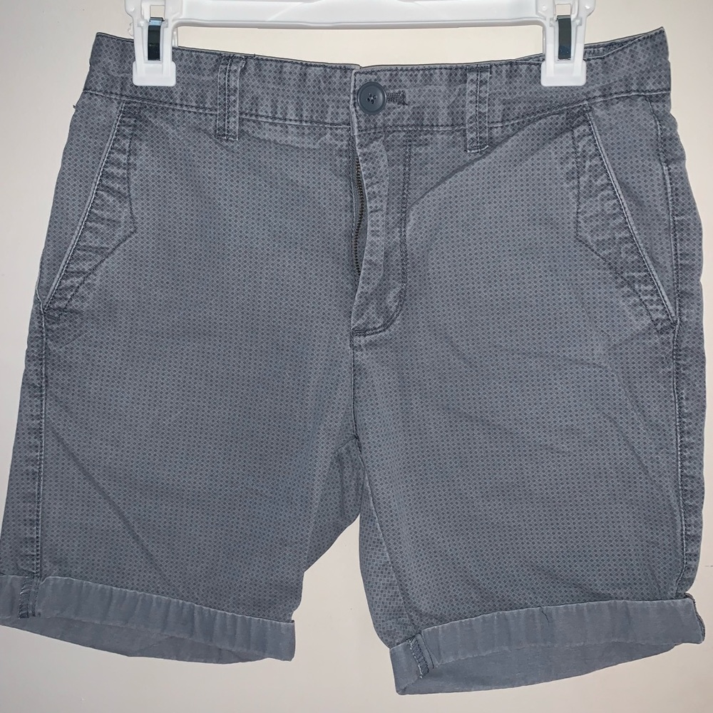 Blue Flat-Front Shorts